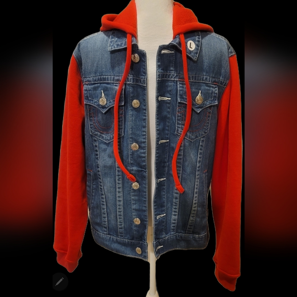 True religion men Jean/sweater jacket large